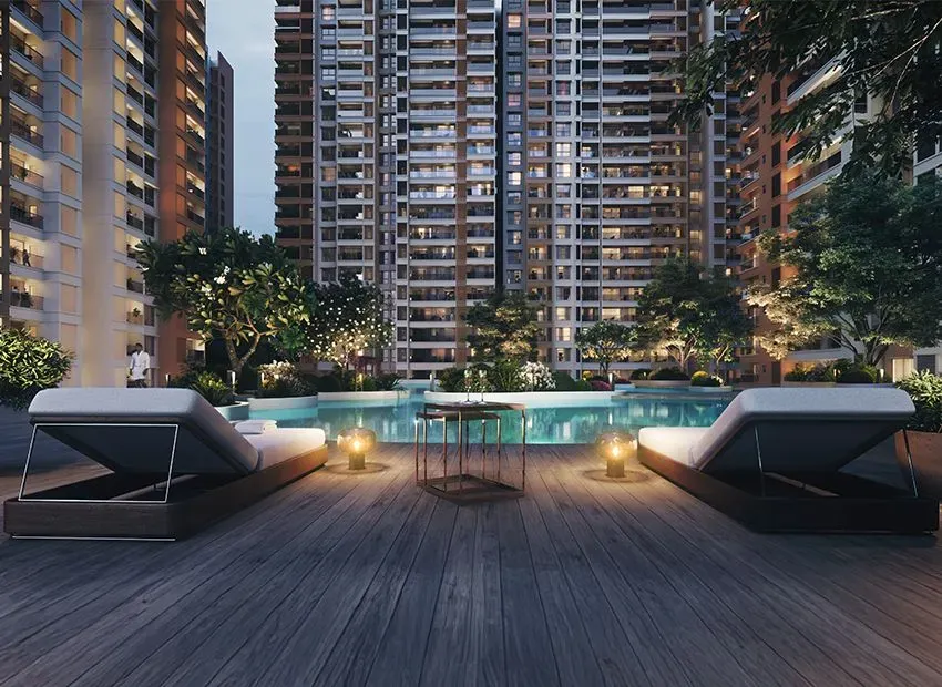 Godrej Vanantara forest themed jogging cycling tracks and landscaped park